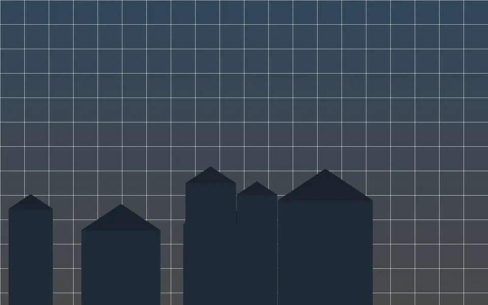 Visuel schématique de maisons et de plans, sans photo.